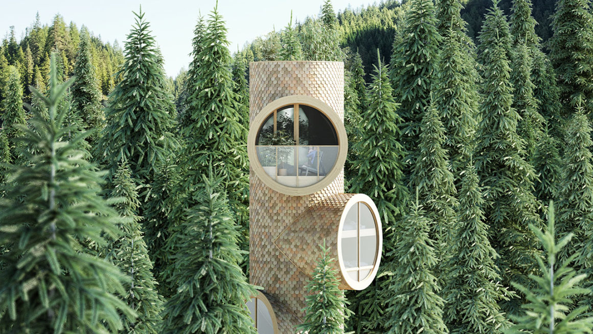 Conceito de casa pré-fabricada é inspirado na estrutura de uma árvore